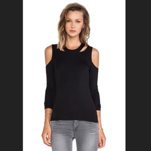 NWT! Lovers + Friends Long Sleeve Cutout Black Top